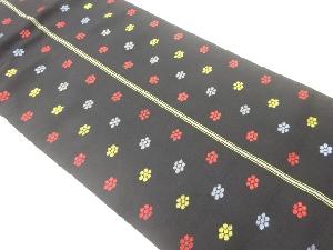 アンティーク　縞に花模様織出し名古屋帯（着用可）